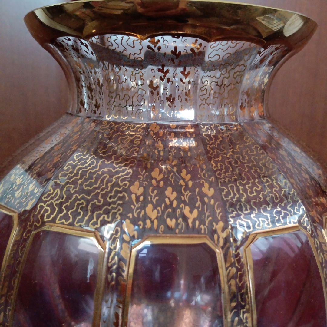 ちかちゃん ボヘミアングラス チェコスロバキア製 豪華花瓶