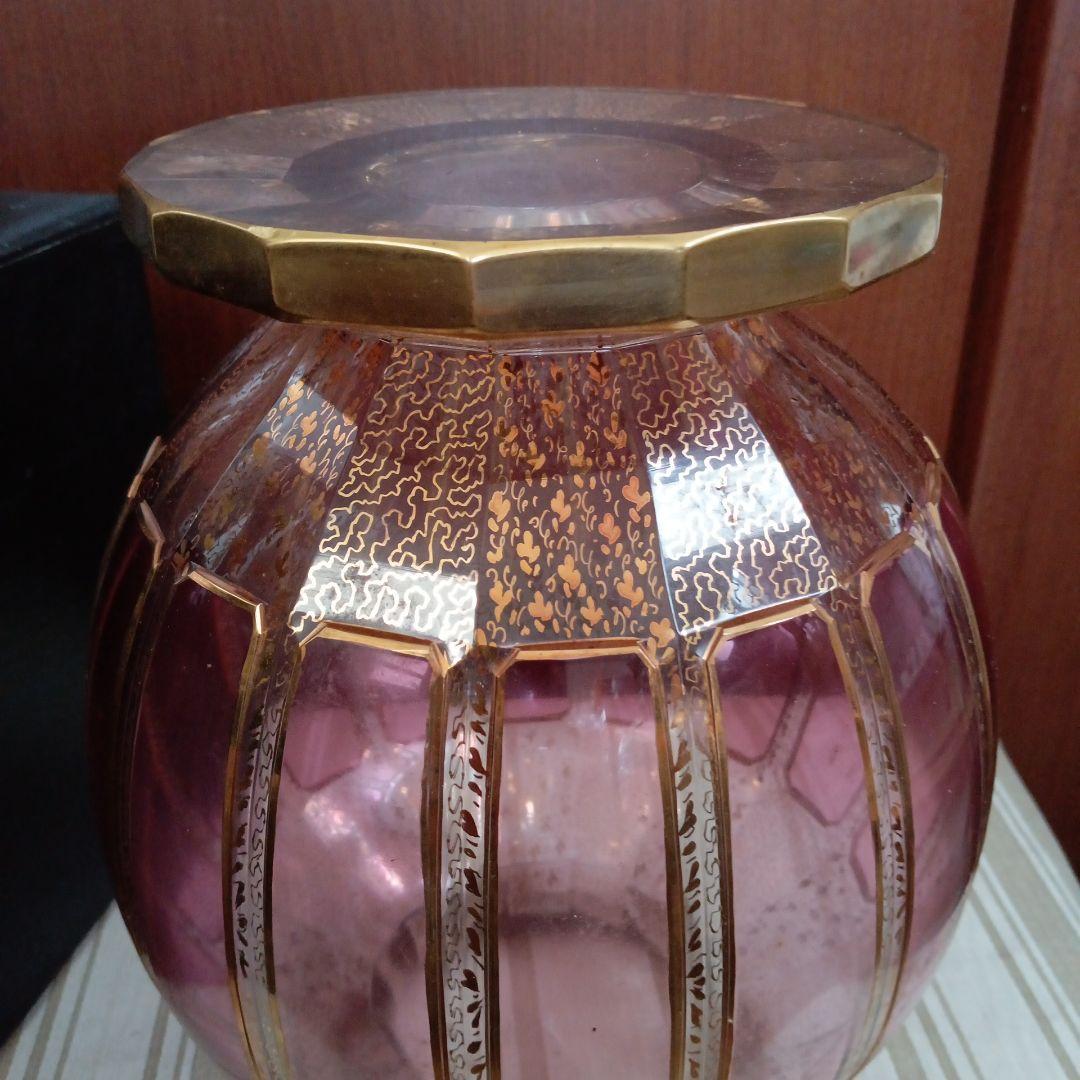 ちかちゃん ボヘミアングラス チェコスロバキア製 豪華花瓶