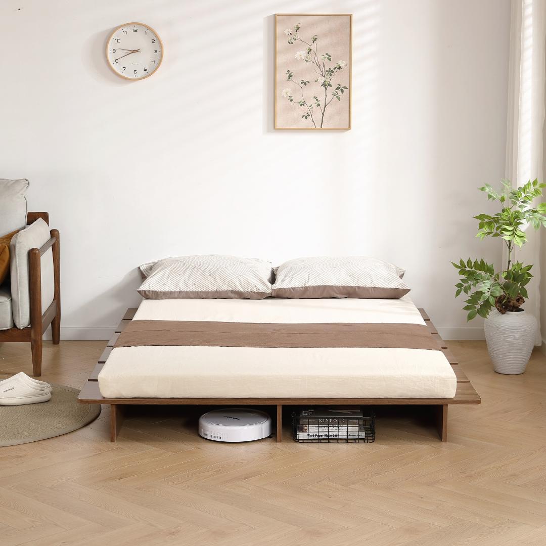 超人気！【S・幅120cm】ベッド ローベッド ステージベッド　BROWN