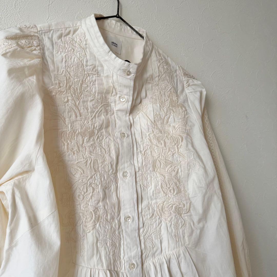 IENA LA BOUCLE 2024AW ピンタックエンブロイダリーブラウス