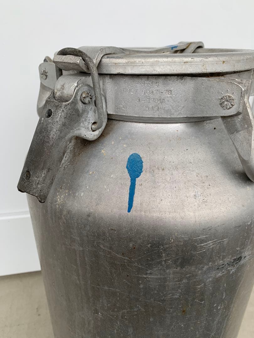 ミキオ様　アンティーク　ミルク缶　ミルクポット　蓋付　古道具