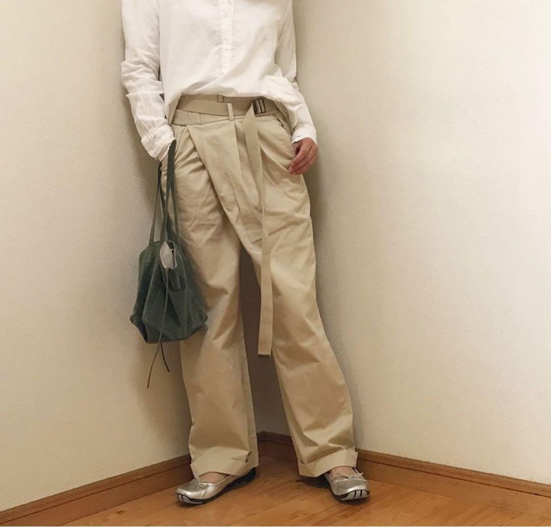 MAISON EUREKA ベージュ ワイドパンツ