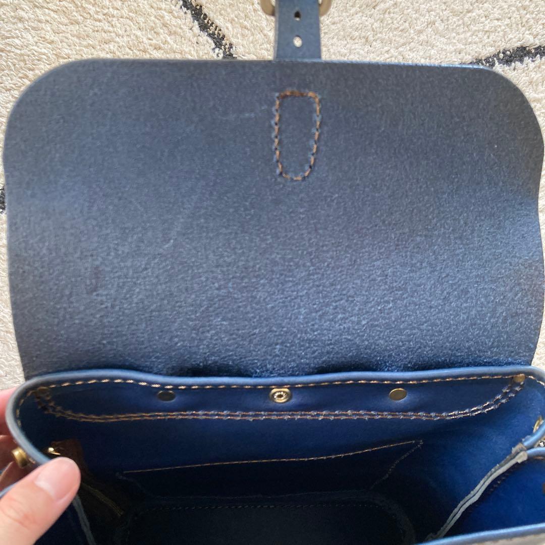 analogico 四角リュック S ブルー ネイビー レザー バックパック