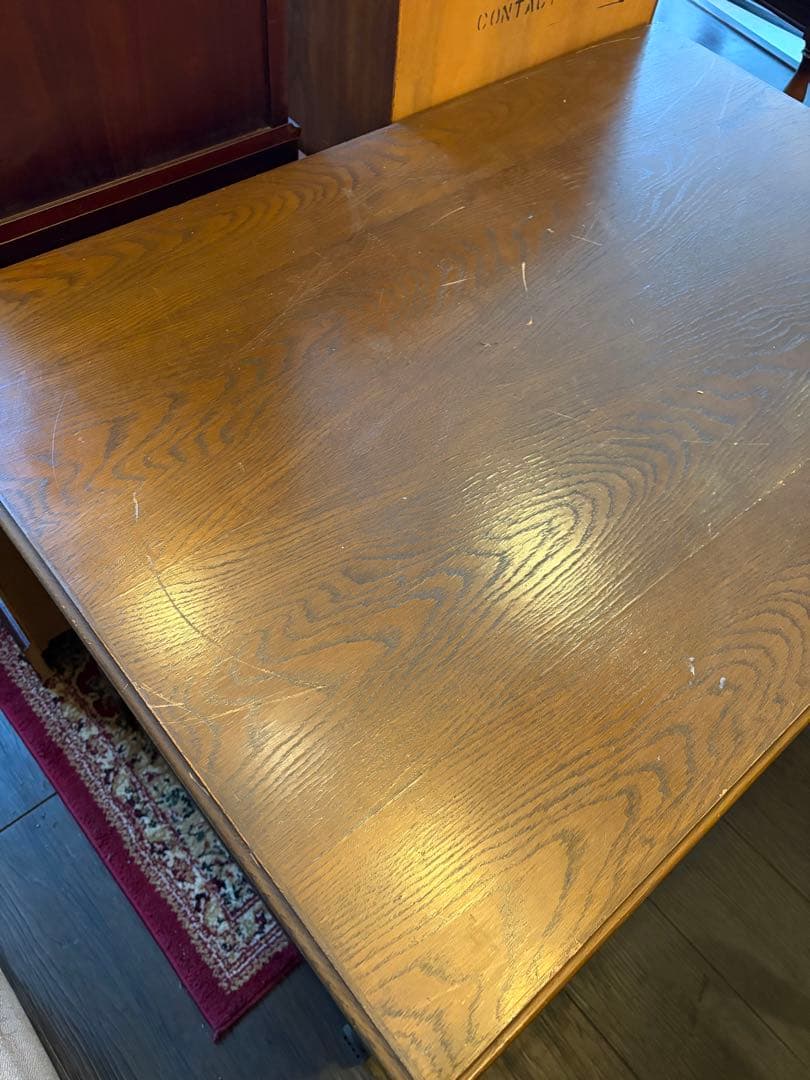 片袖机　オーク材クラシックデスク アンティーク　木製デスク 書斎　勉強机