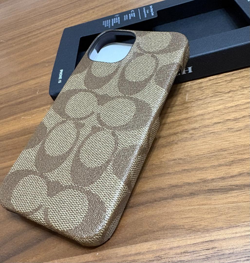 新品 コーチ COACH IPHONE 15 ケース・シグネチャー キャンバス