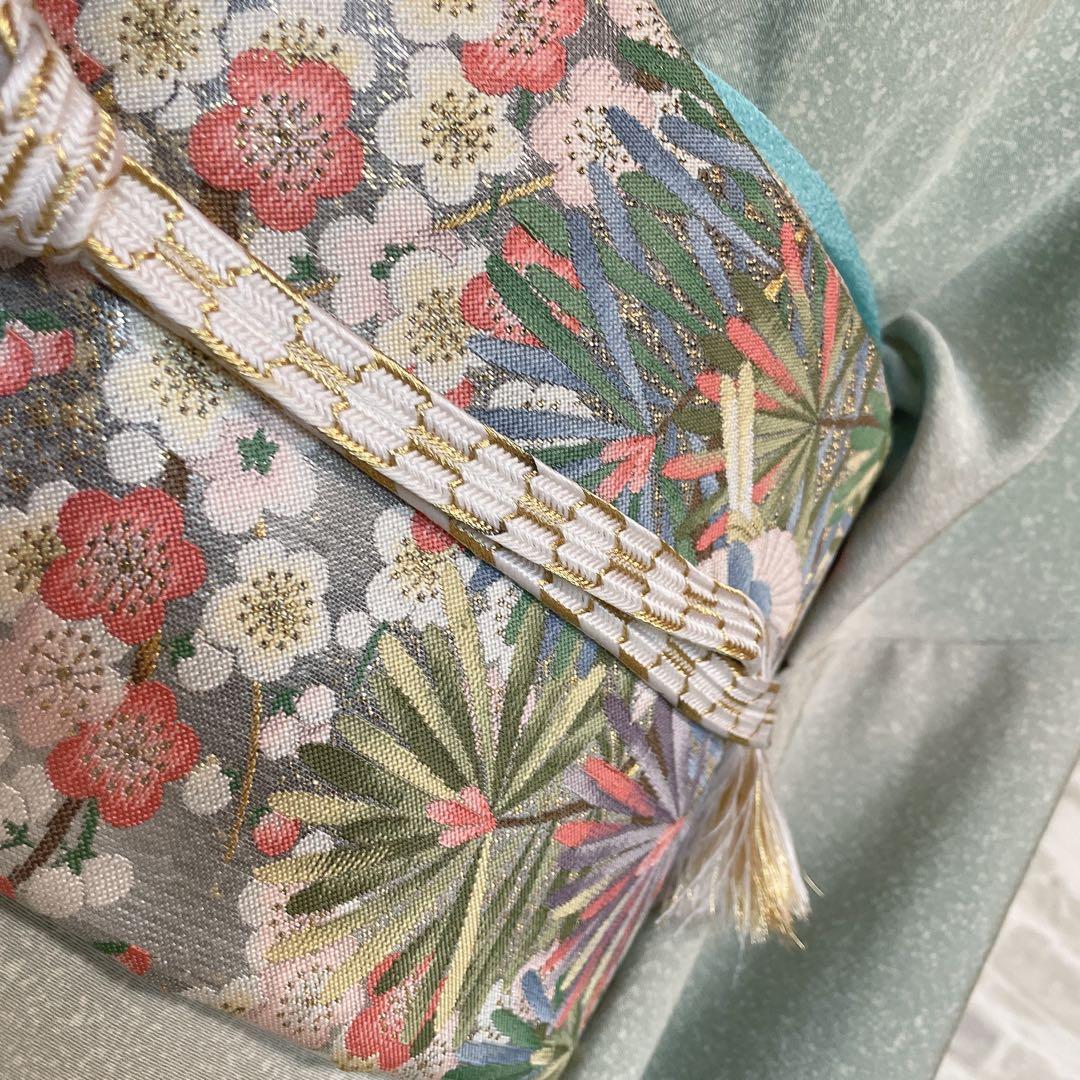 訪問着　フルセット　叩き染　爽やかなお色味　着物　L3