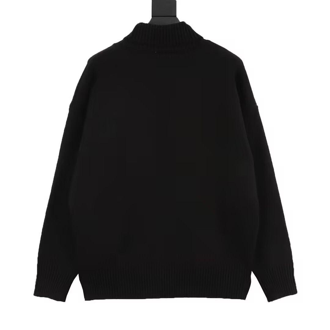 AMi 黒 ハート刺繍 セーターi