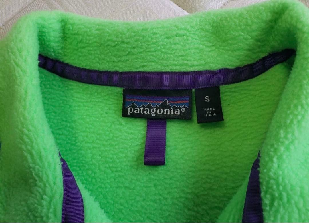 ハ*レ様 【希少・USA製】パタゴニア スナップT フリース S ネオングリーン