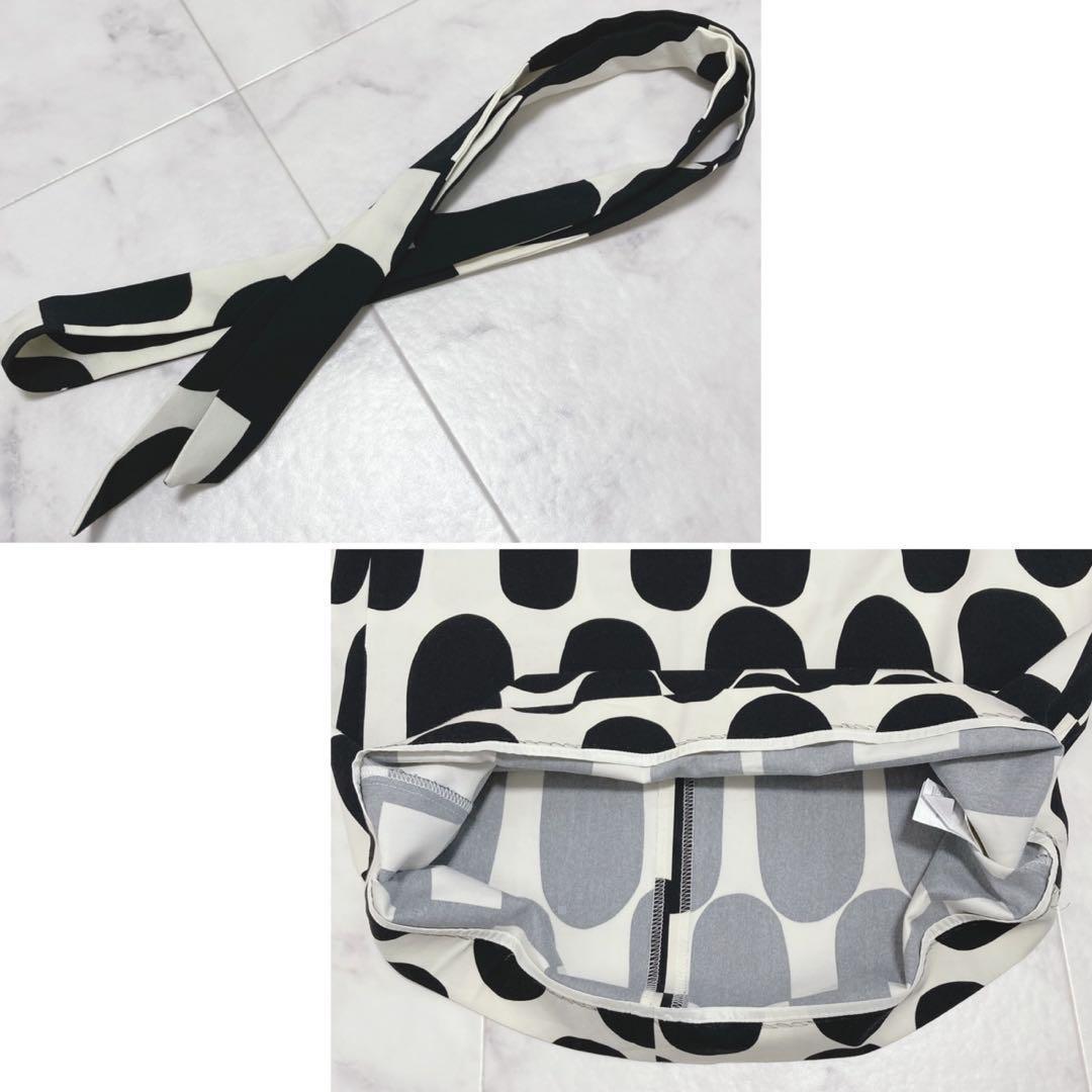 marimekko 定価3.5万 ワンピース BIAK RATSU 36 リボン
