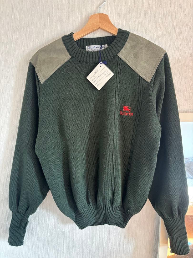 BURBERRY エルボーパッチ コマンドセーター L イギリス製　タグ付き