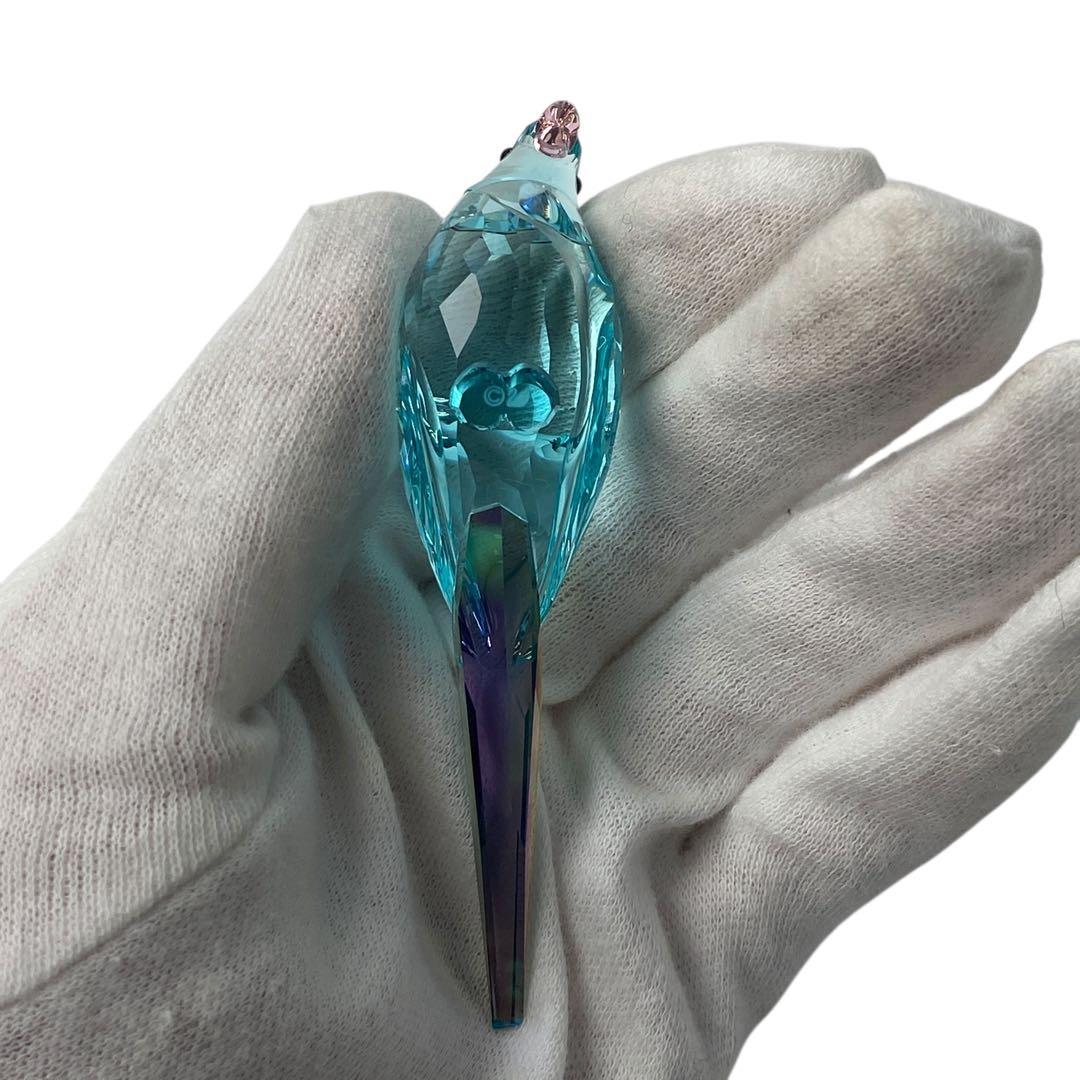 美品 SWAROVSKI オブジェ Jungle Beats ブルーインコ