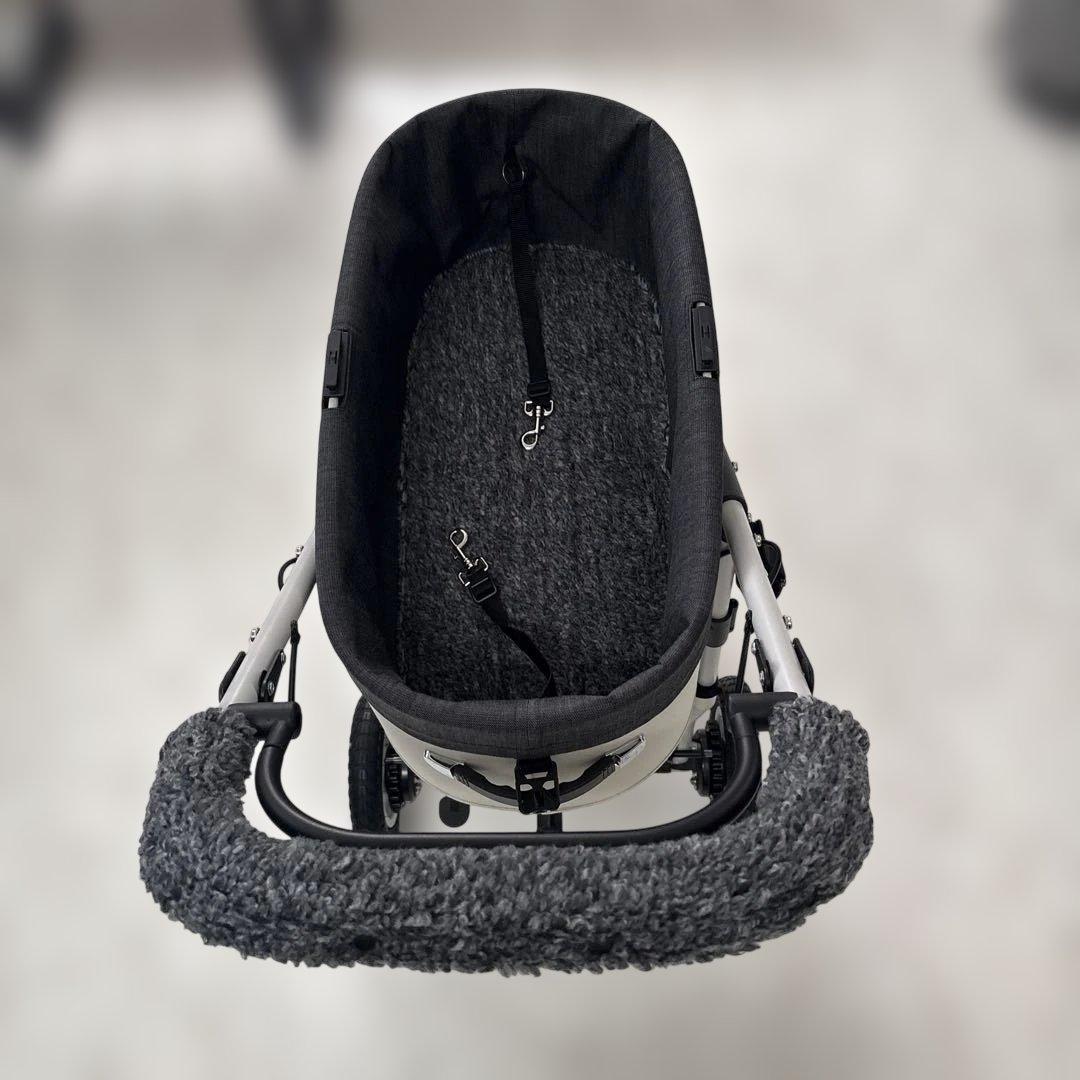 エアバギートーム3 コットカバー(ラージサイズ)デニム×ボア　黒系　2点セット