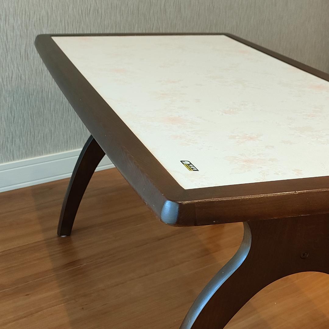 カリモク　サイドテーブル　センターテーブル　花柄　リビングテーブル