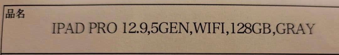 iPad Pro 12.9インチ 第五世代　Wi-Fiモデル128GB