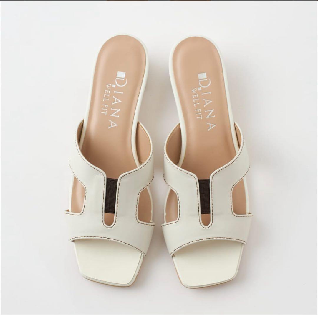 【未使用】今期2025 DIANA ホワイト ミュール　L　24.0 24.5