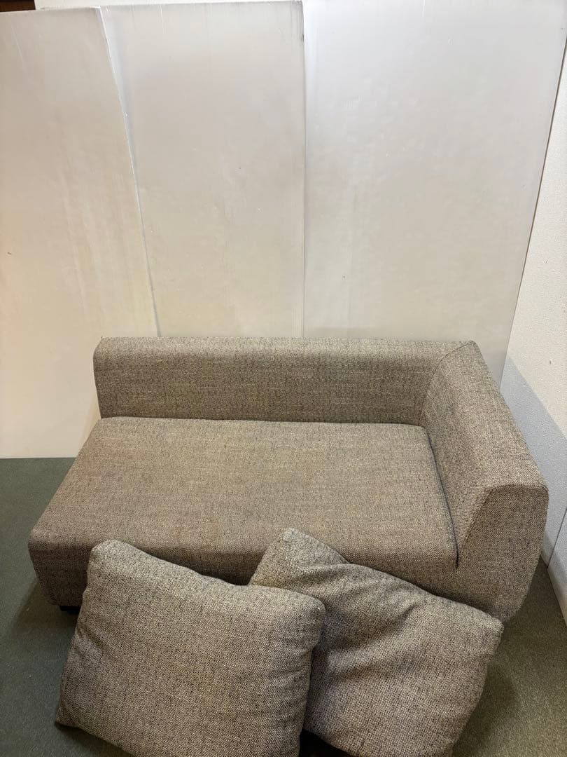 カバーリング式　ファブリック2Pソファ　クッション2個付き