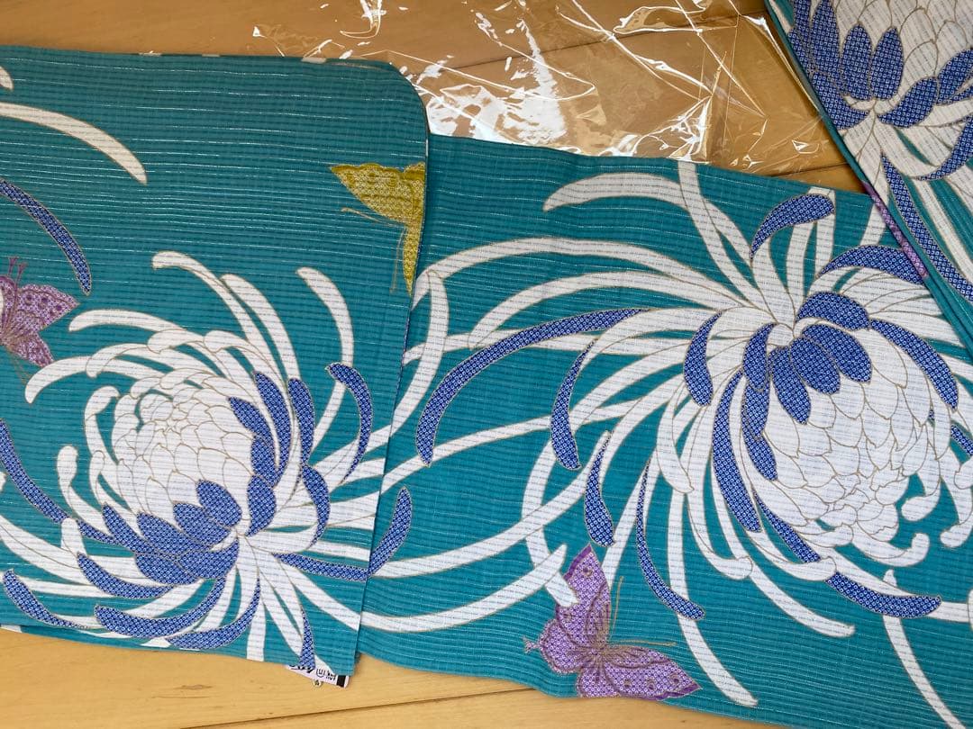 素敵　高級！大人浴衣　ターコイズがかっこいい！粋