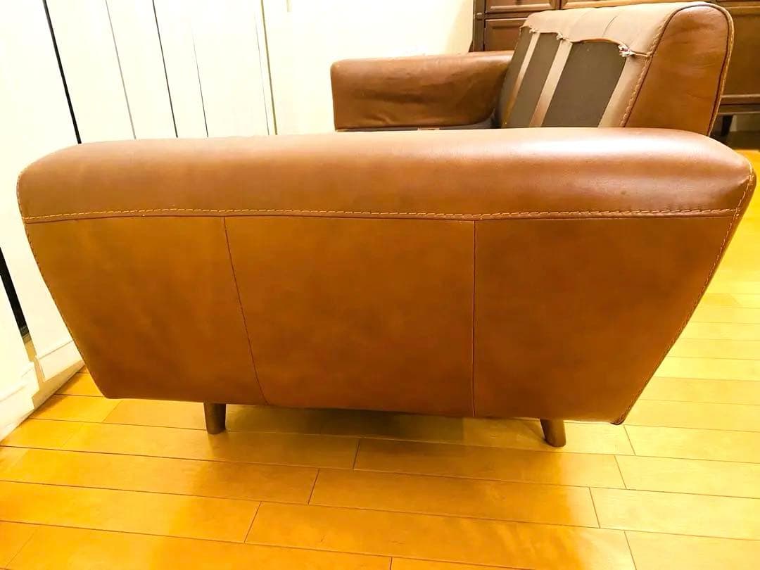 ✨引越し整理品✨【ウニコ】MOLN レザーソファー 3人掛け ダークブラウン