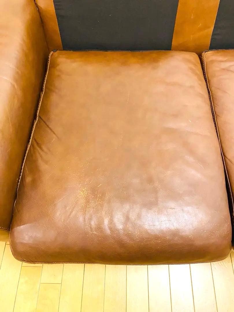 ✨引越し整理品✨【ウニコ】MOLN レザーソファー 3人掛け ダークブラウン