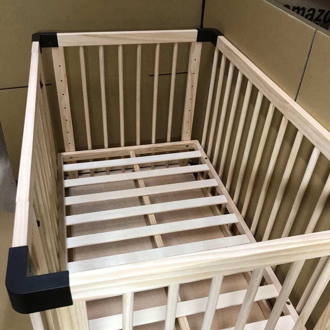 木製ベビーベッド すのこミニベッド　添い寝ベッド　60×90㎝