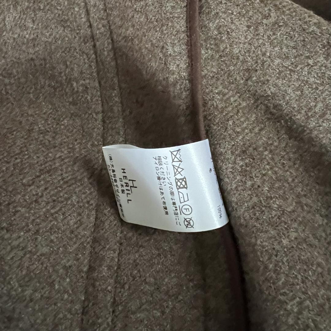 【美品】HERILL ヘリル　ダッフルコート size3 ナチュラル（ブラウン）