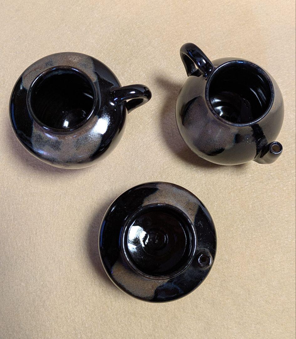 茶道具/ 茶入 /水滴/茶入と水滴/黒薩摩水滴 計4点