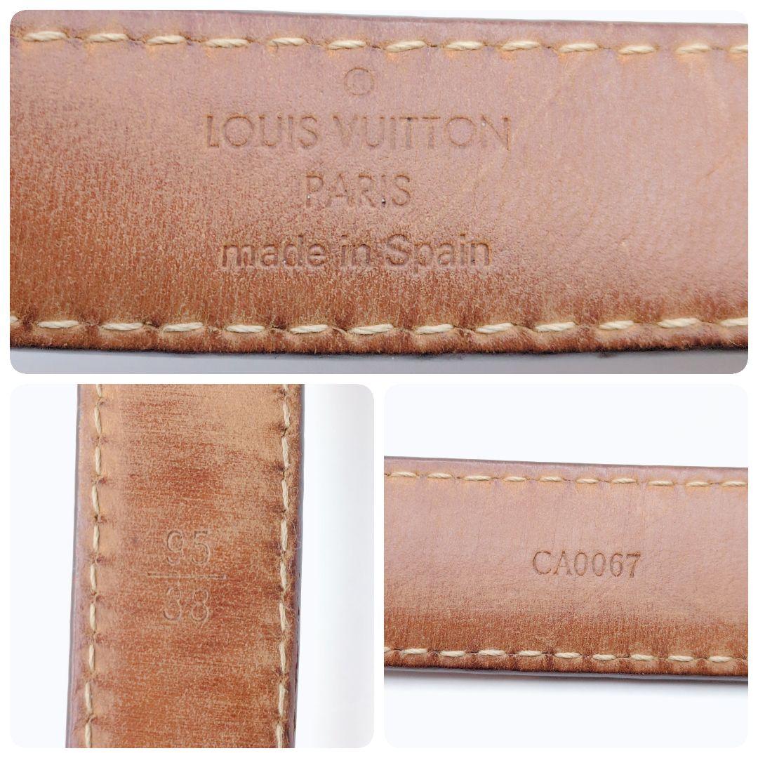 美品✨ルイヴィトン ベルト サンチュール LVイニシャル ゴールド金具 20mm