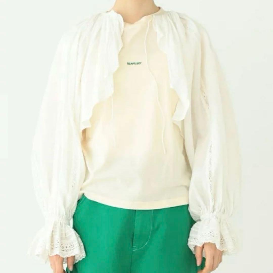 BEAMSBOY ビームスボーイ コットン リネン ギャザー ボレロ ホワイト