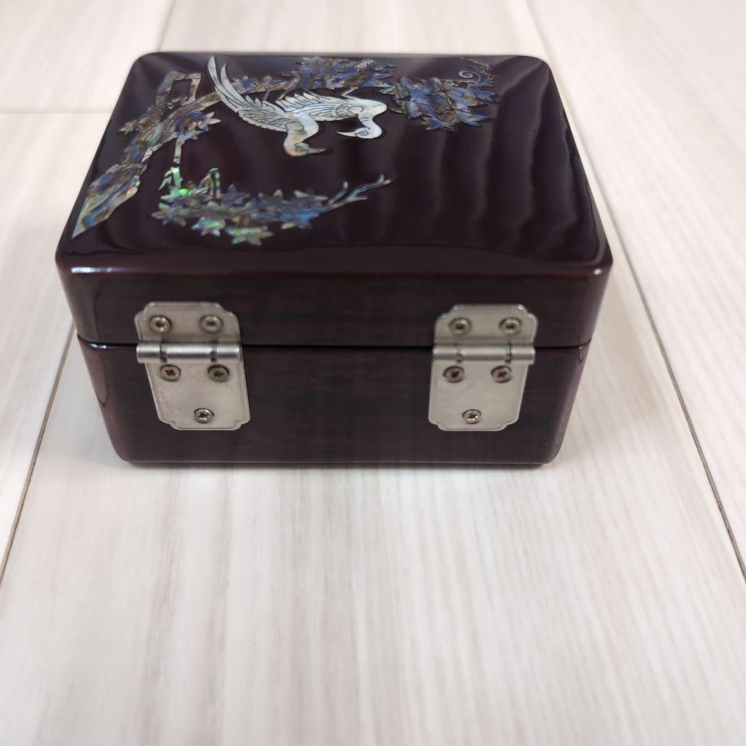 木製アクセサリーケース 二羽の鳥デザイン