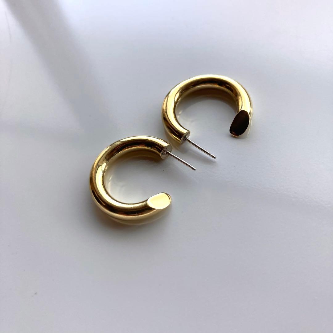 シルバー925 4×23mm 真鍮　フープピアス