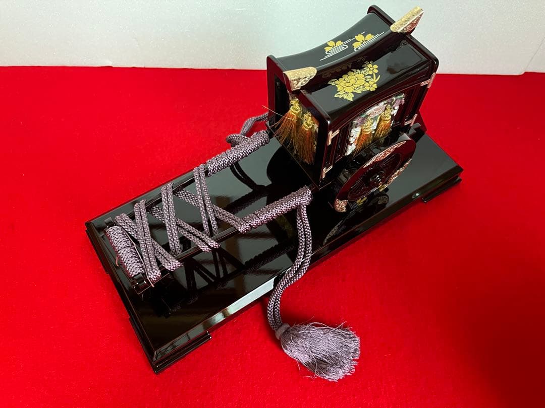 35号　高級溜塗重箱牛車お籠セット