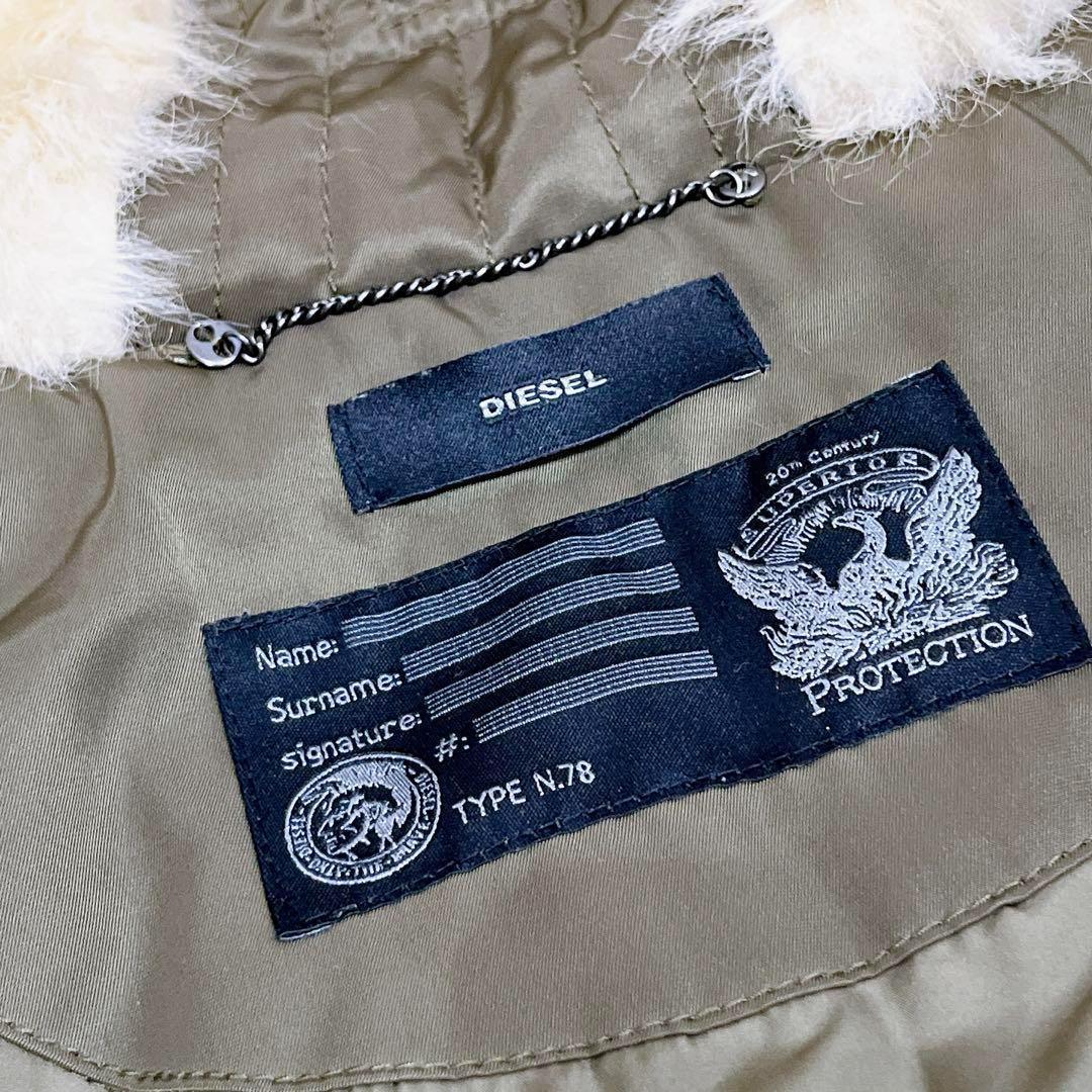 極美品✨　diesel モッズコート　ロング　ファー　カーキ　レディース
