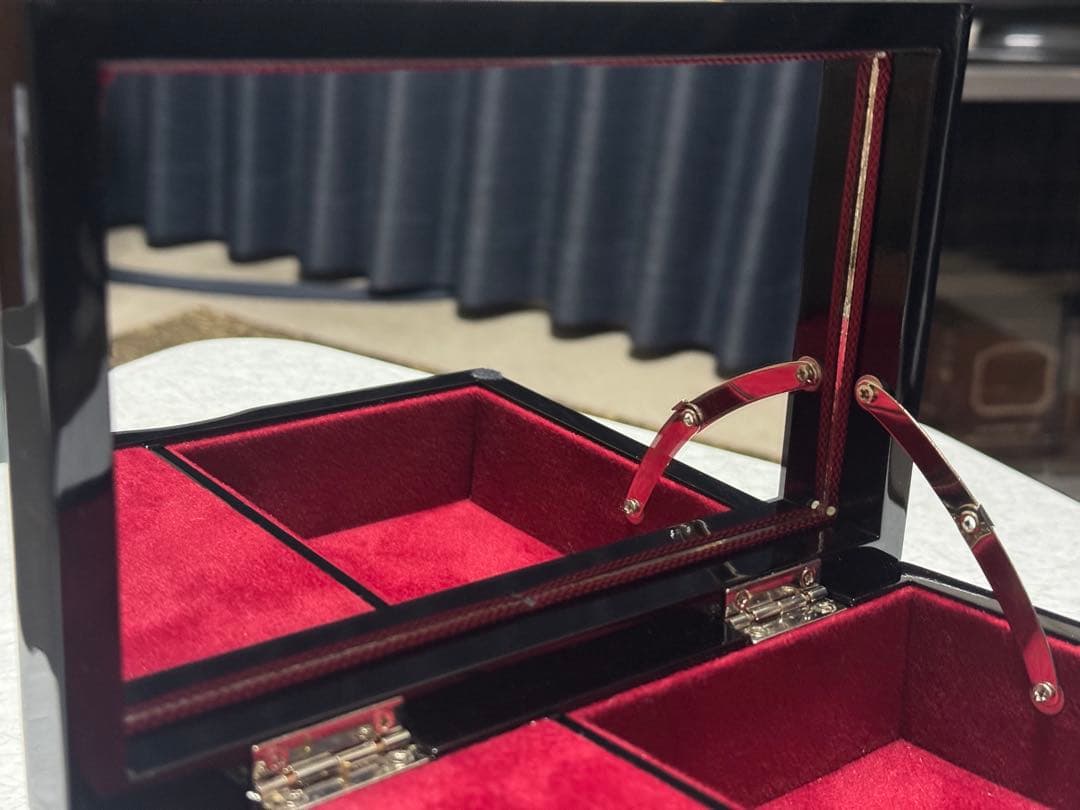 桜々 Sakura sakura 白牡丹 オルゴール付き 宝石箱 漆塗り 鏡付き