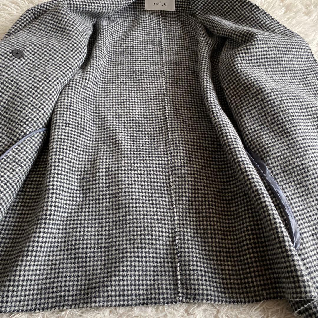 こうぴSOEJU ソージュ ウールリバーミディコート　千鳥
