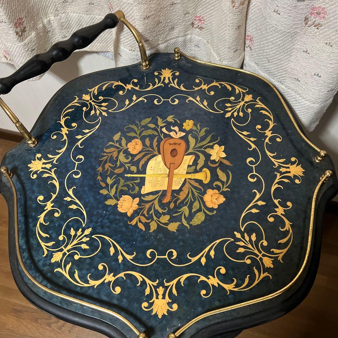 Demain社 アンティーク 象嵌細工 キッチンワゴン イタリア製ドリンクワゴン