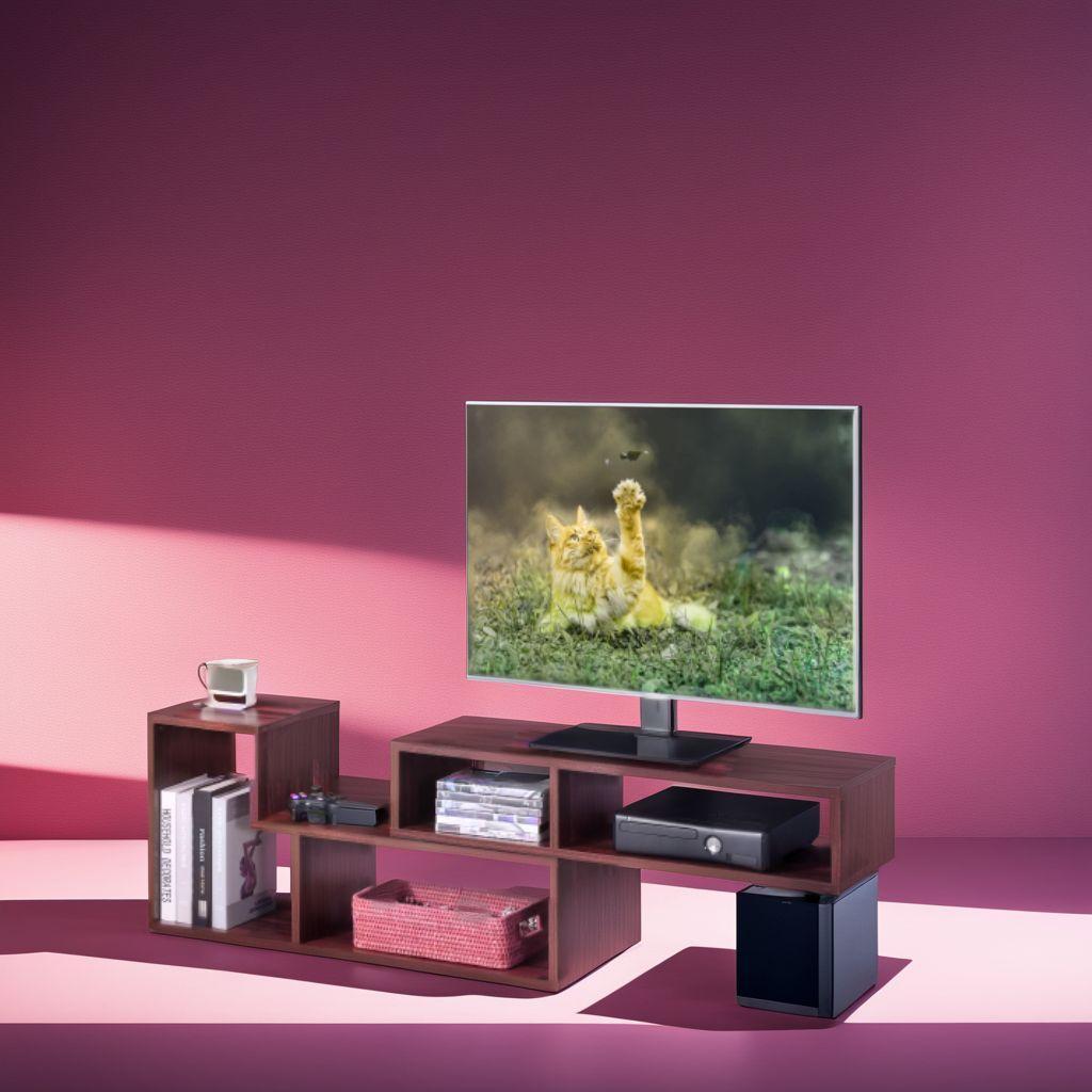 自在伸縮テレビボード 103-150cm 50インチ対応 角度調整 収納付