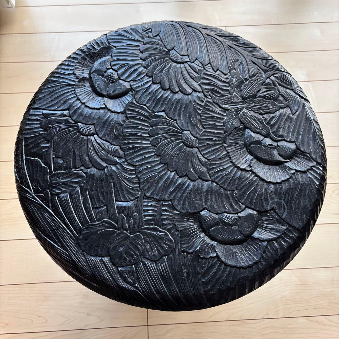 日光彫 丸テーブル サイドテーブル ミニテーブル 伝統工芸