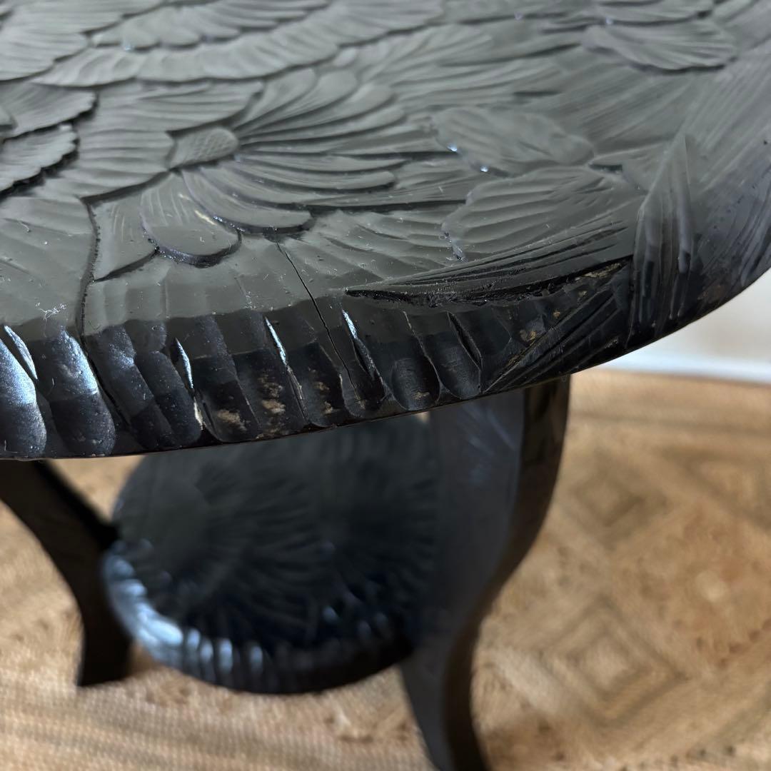 日光彫 丸テーブル サイドテーブル ミニテーブル 伝統工芸