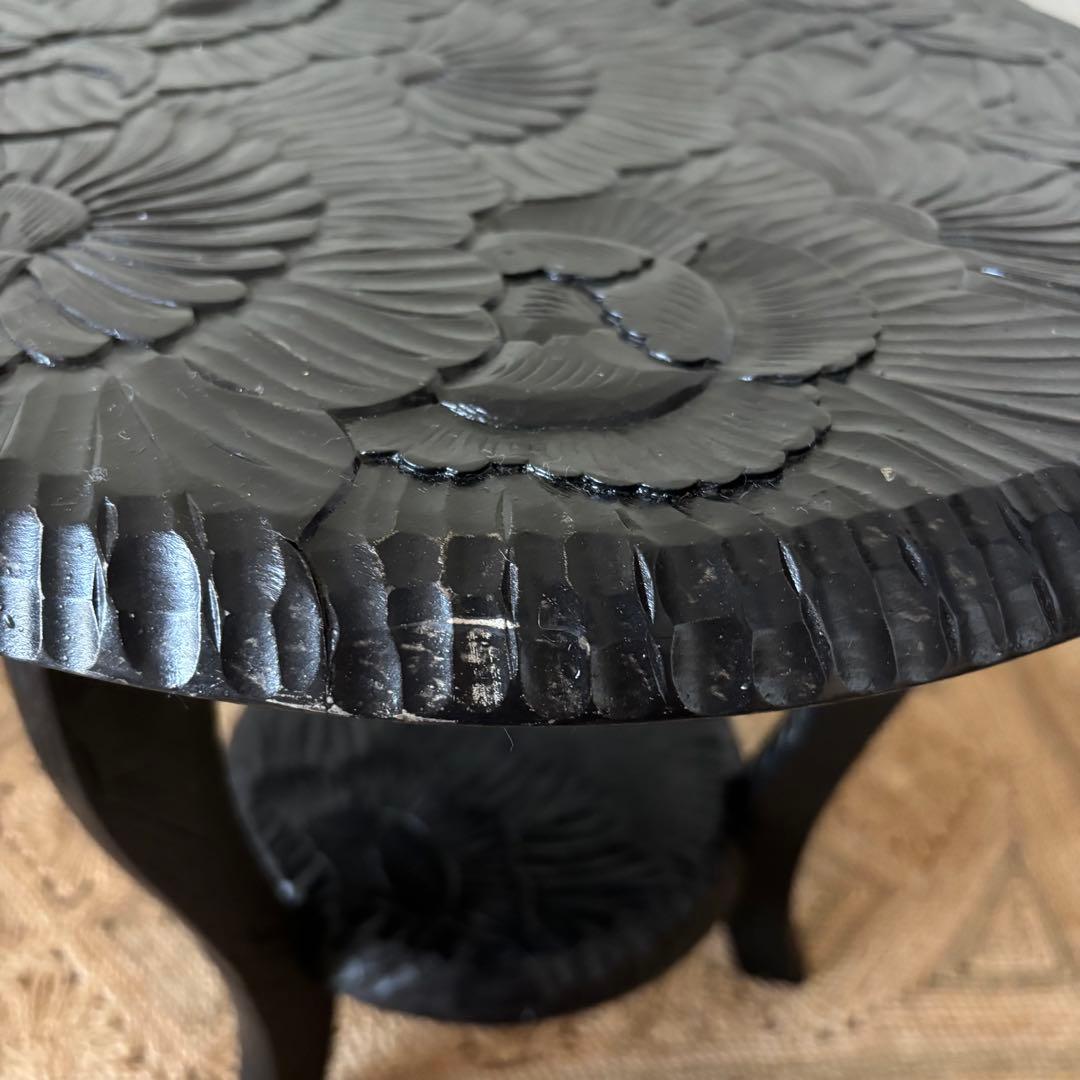 日光彫 丸テーブル サイドテーブル ミニテーブル 伝統工芸