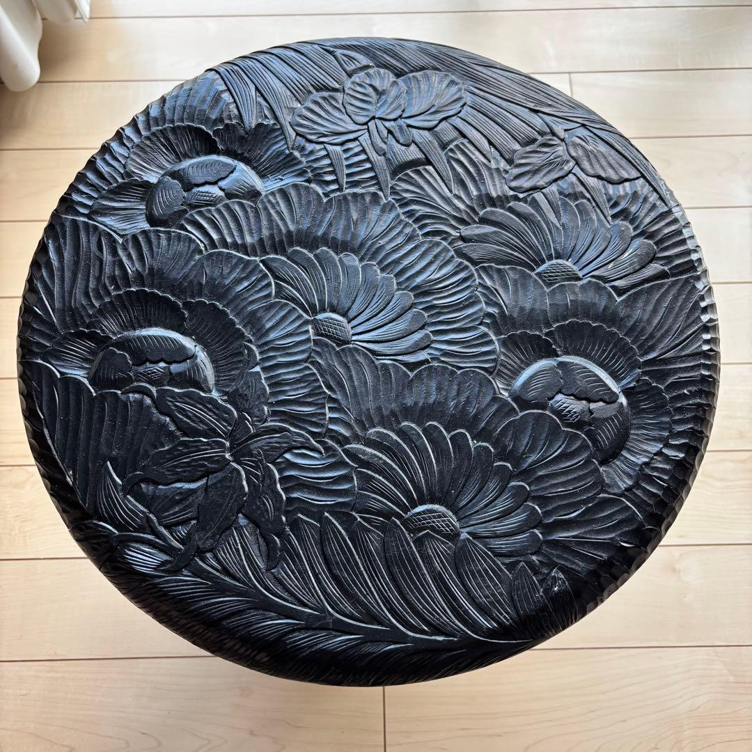 日光彫 丸テーブル サイドテーブル ミニテーブル 伝統工芸