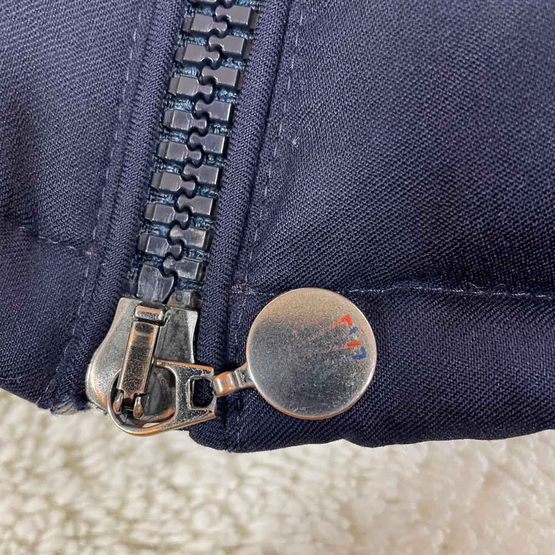 【格安ジャンク】モンクレール ダウン 紺色 セルフ補修あり 腕裏破れあり