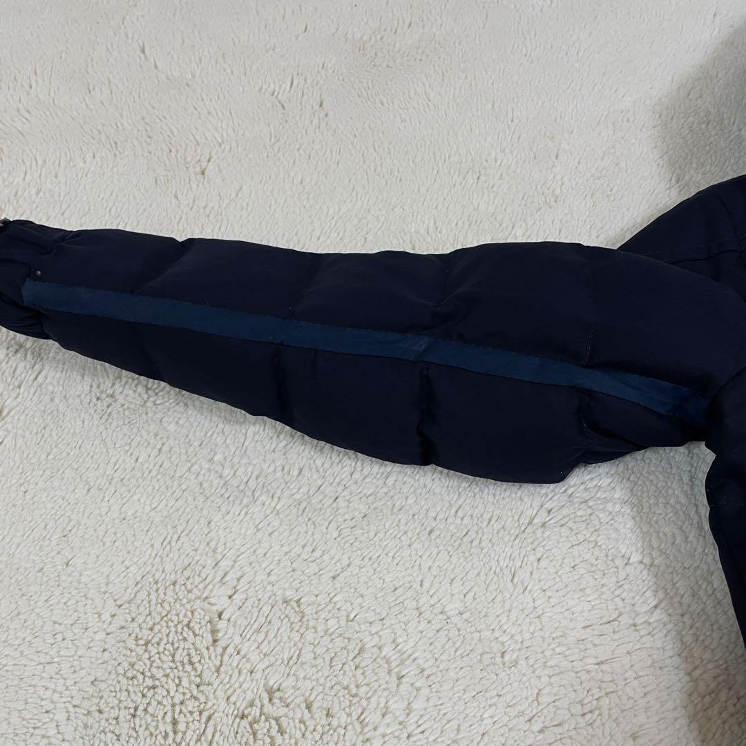 【格安ジャンク】モンクレール ダウン 紺色 セルフ補修あり 腕裏破れあり