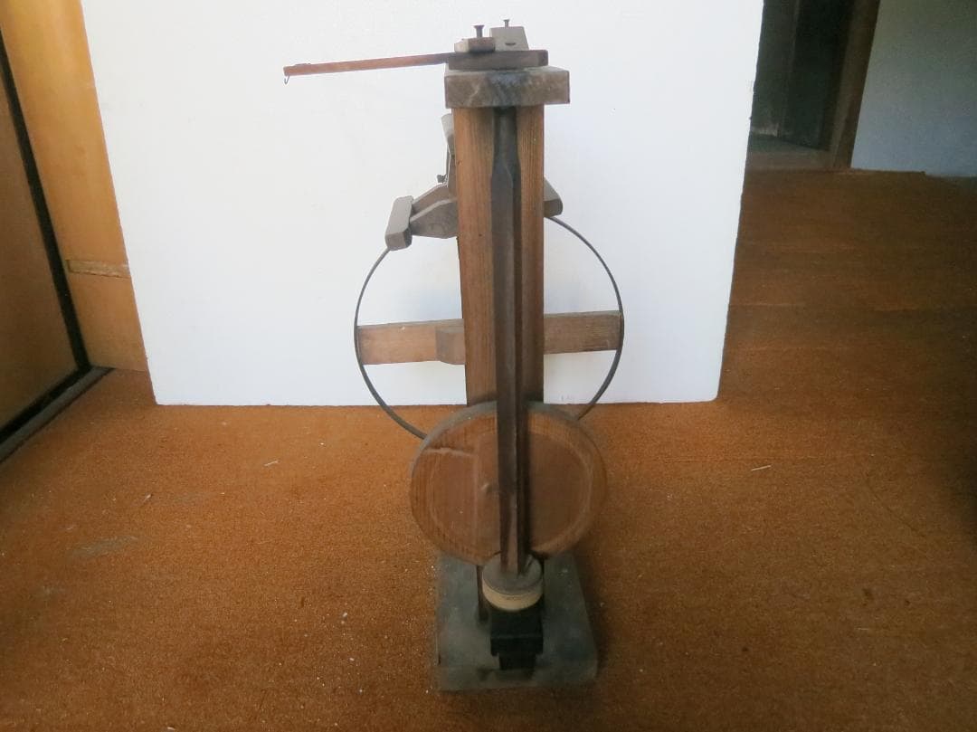 ★最終値　糸巻機　糸紡ぎ　紡ぎ車　糸車　手回し古民具アンティーク置物 古民家蔵出