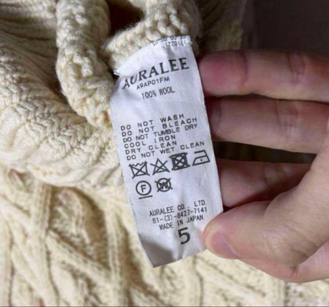 トップス AURALEE HARD TWIST MERINO ARAN KNIT