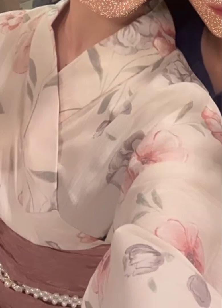 Dita 花柄浴衣・帯・腰紐・下駄セット