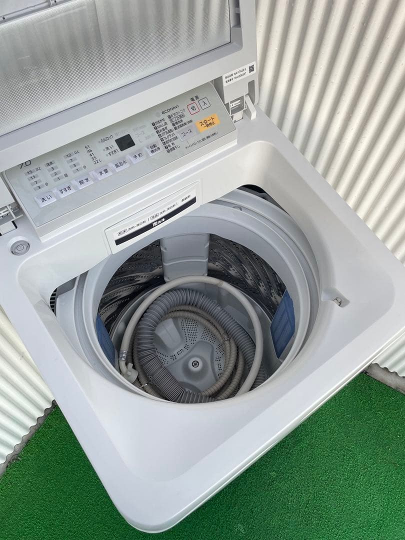 873 パナソニック 7kg洗濯機 エコナビ ビッグウェーブ パワフル滝洗い搭載