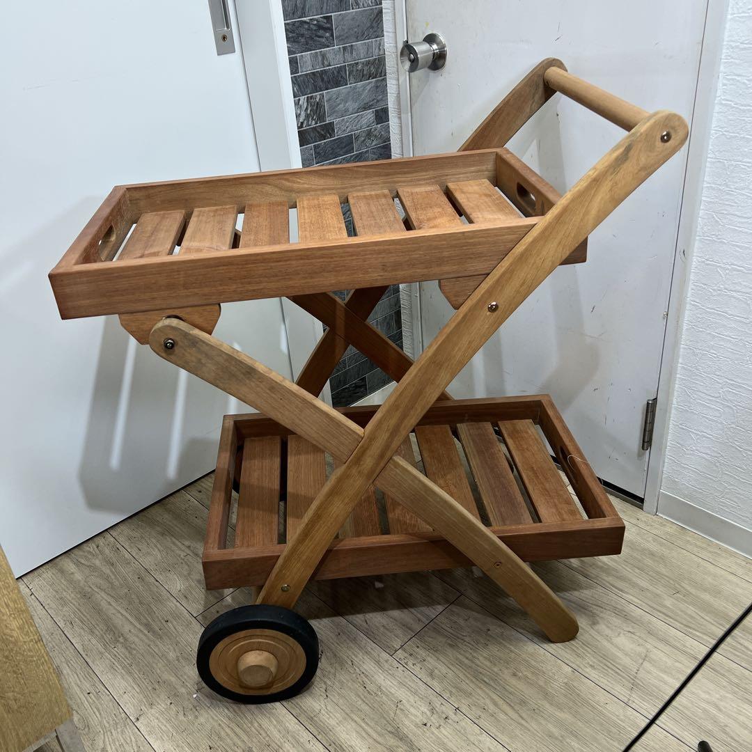 【未使用】希少　KOIZUMI　アンティーク　2段ワゴン　キッチン　ＢＢＱ　木製