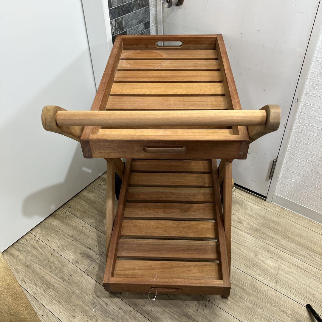 【未使用】希少　KOIZUMI　アンティーク　2段ワゴン　キッチン　ＢＢＱ　木製