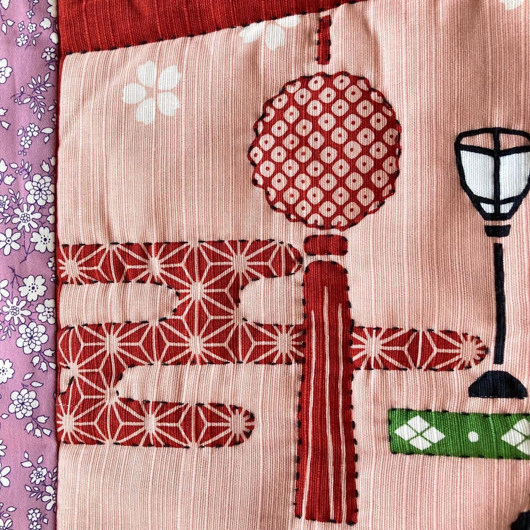 No.300 お雛様　手縫いキルトタペストリー　ハンドメイド