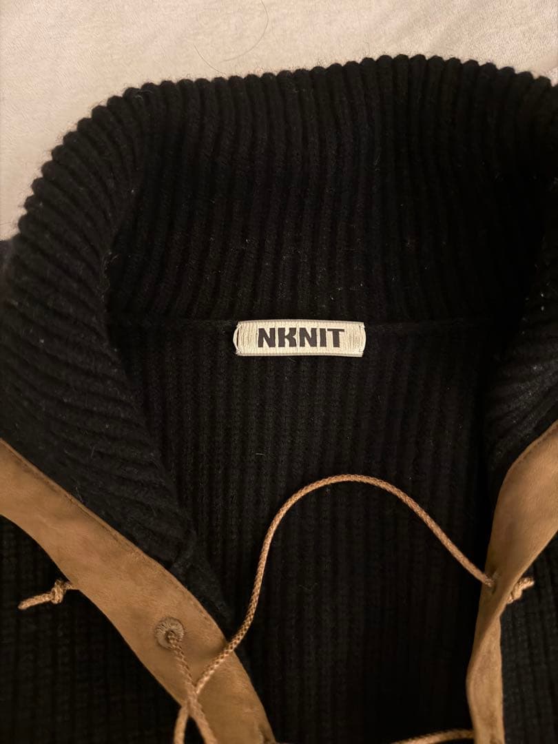 トップス NKNIT high twist wool lace up KNIT